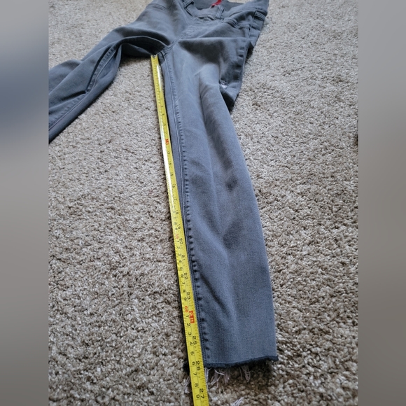 Spanx Gray Skinny Jeans Distressed Ripped Raw Hem Small - Picture 8 of 10